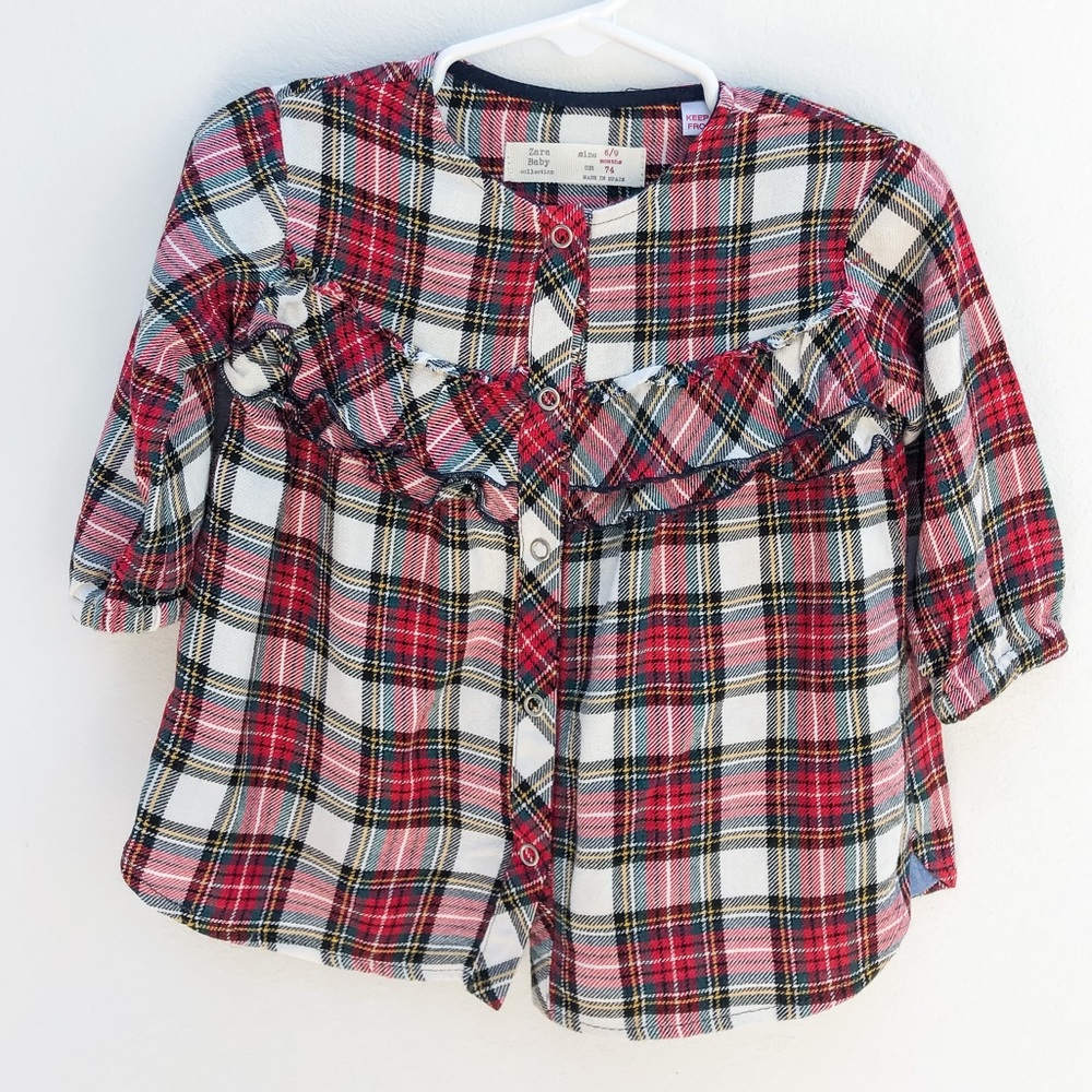 Zara Baby Christmas Cotton Blouse